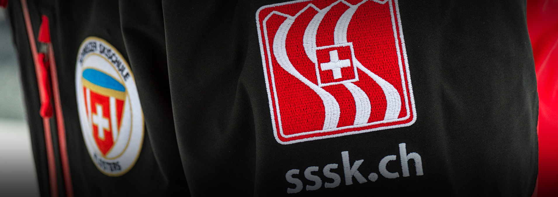 Logo Swiss Ski School Klosters on ski suit