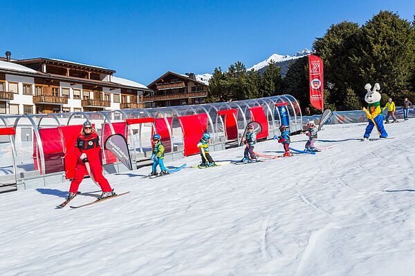 Children's ski course at the Klosters Ski School
