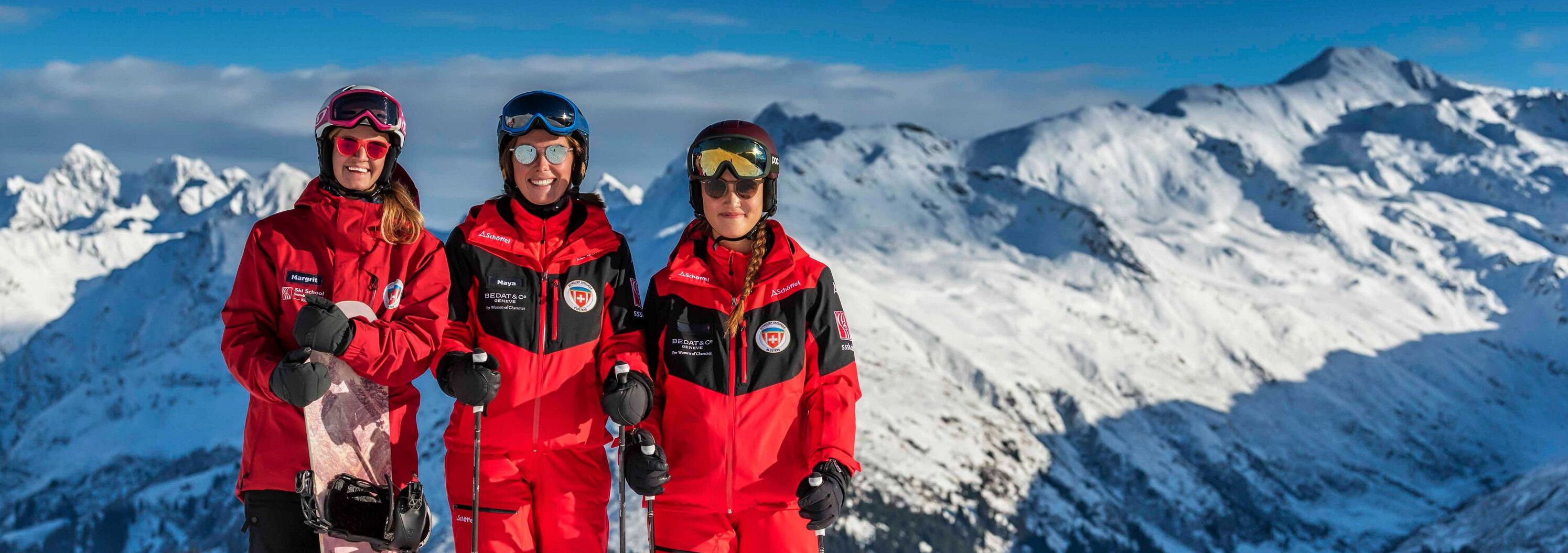 Skilehrer und Snowboardlehrer der Skischule Klosters im Skigebiet Klosters / Davos 